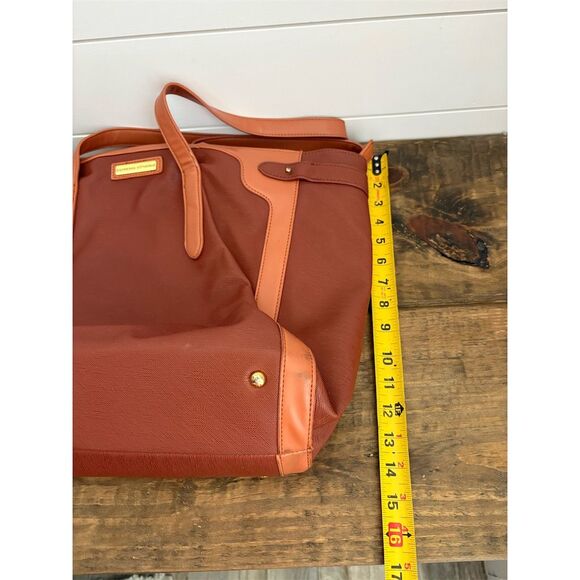 Adrienne Vittadini Women's Large Brown Leather Tote Bag - Picture 7 of 7